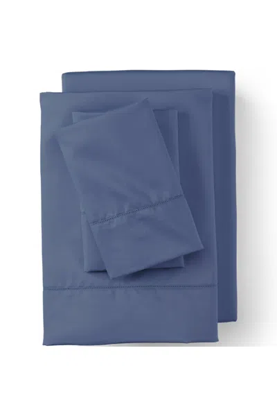 Lands' End 700 Thread Count Luxe Sateen Egyptian Cotton No Iron Bed Sheet Set In Blue