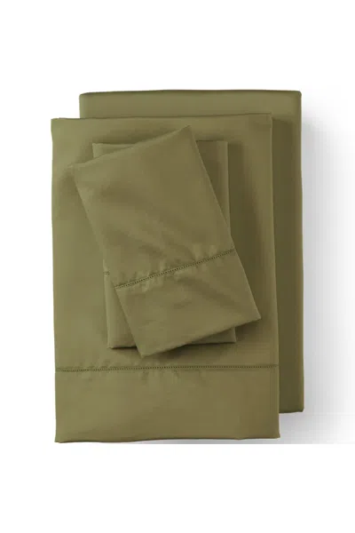 Lands' End 700 Thread Count Luxe Sateen Egyptian Cotton No Iron Bed Sheet Set In Green