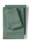 Lands' End 700 Thread Count Luxe Sateen Egyptian Cotton No Iron Bed Sheet Set In Lily Pad Green Dots