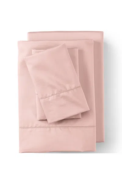 Lands' End 700 Thread Count Luxe Sateen Egyptian Cotton No Iron Bed Sheet Set In Pink
