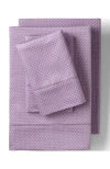 Lands' End 700 Thread Count Luxe Sateen Egyptian Cotton No Iron Bed Sheet Set In Purple Hydrangea Dots