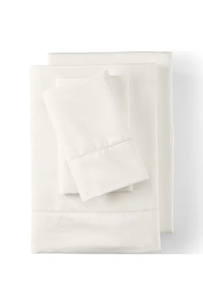 Lands' End 700 Thread Count Luxe Sateen Egyptian Cotton No Iron Bed Sheet Set In White