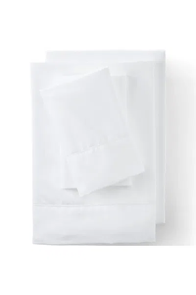 Lands' End 700 Thread Count Luxe Sateen Egyptian Cotton No Iron Bed Sheet Set In White