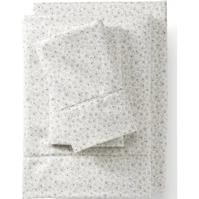 Lands' End 700 Thread Count Luxe Sateen Egyptian Cotton No Iron Pillowcases In Light Stone Petals