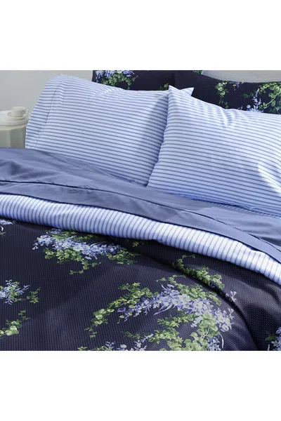 Lands' End 700 Thread Count Sateen Cotton No Iron Bed Pillow Sham In Blue