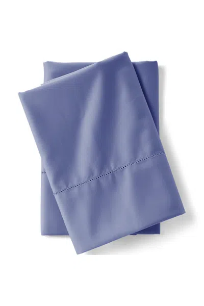 Lands' End 700 Thread Count Sateen Cotton No Iron Bed Pillowcases In Blue