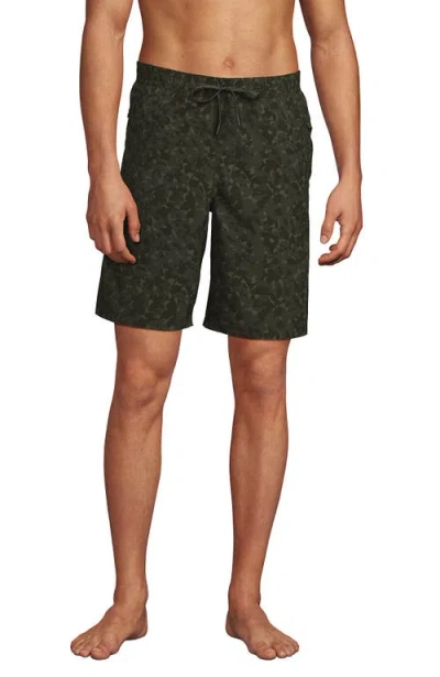 Lands' End 9" Volley Hydroliner Swim Trunks In Black
