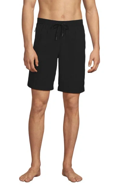 Lands' End 9" Volley Hydroliner Swim Trunks In Black