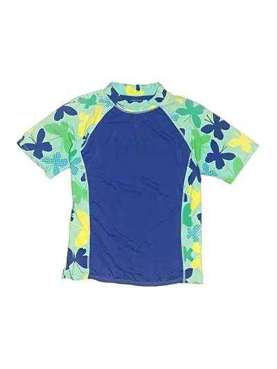 Pre-owned Lands' End Kids'  Active T-shirt In Blue