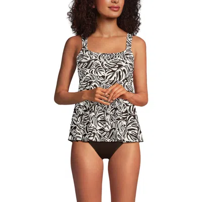 Lands' End Adjustable Scoop Neck Flutter Tankini Top