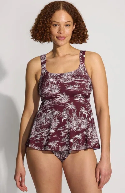 Lands' End Adjustable Scoop Neck Flutter Tankini Top