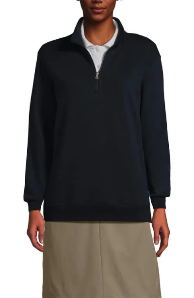 Lands' End Adult Quarter Zip Sweatshirt In Blue