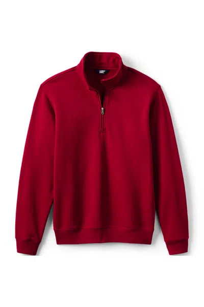 Lands' End Adult Quarter Zip Sweatshirt In Red