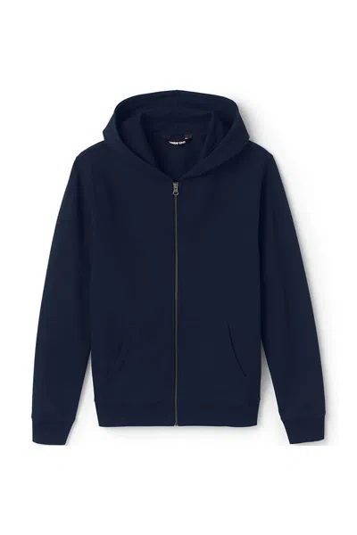 Lands' End Adult Zip Front Sweatshirt In Black