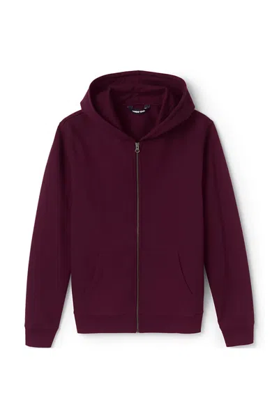 Lands' End Adult Zip Front Sweatshirt In Burgundy