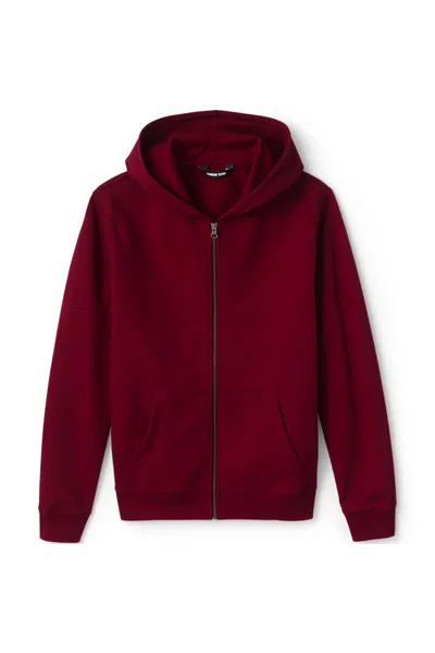 Lands' End Adult Zip Front Sweatshirt In Burgundy