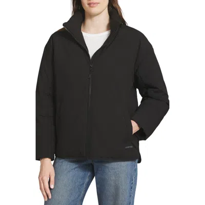 Lands' End Air-fill Jacket With Hidden Hood In Black