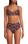 Lands' End Andie X   Tugless Molki Bikini Top In Multi