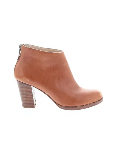 Pre-owned Lands' End Ankle Boots In Brown