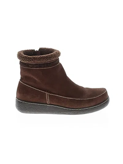 Pre-owned Lands' End Ankle Boots In Brown