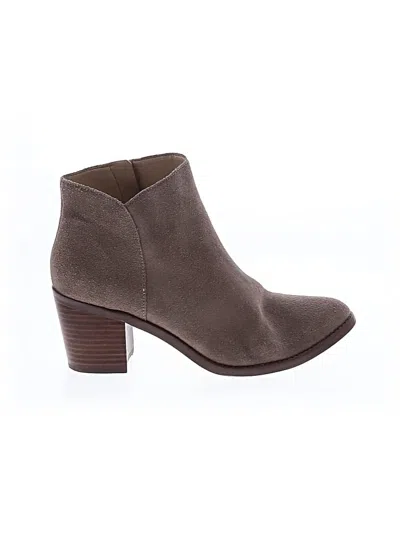 Pre-owned Lands' End Ankle Boots In Tan