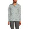 Lands' End Anyweather Fleece Quarter Zip Pullover In Gray