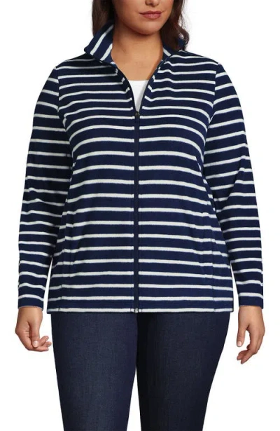 Lands' End Anyweather Fleece Full Zip Jacket In Blue