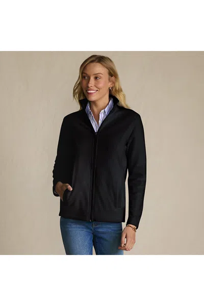 Lands' End Anyweather Fleece Full Zip Jacket In Black