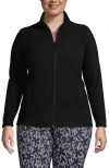 Lands' End Anyweather Fleece Full Zip Jacket In Black