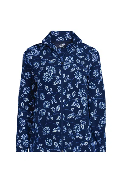Lands' End Anyweather Fleece Full Zip Jacket In Blue