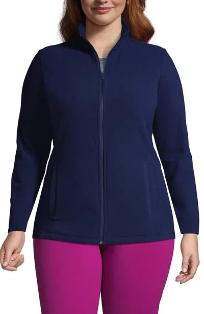 Lands' End Anyweather Fleece Full Zip Jacket In Deep Sea Navy