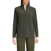 Lands' End Anyweather Fleece Full Zip Jacket In Green