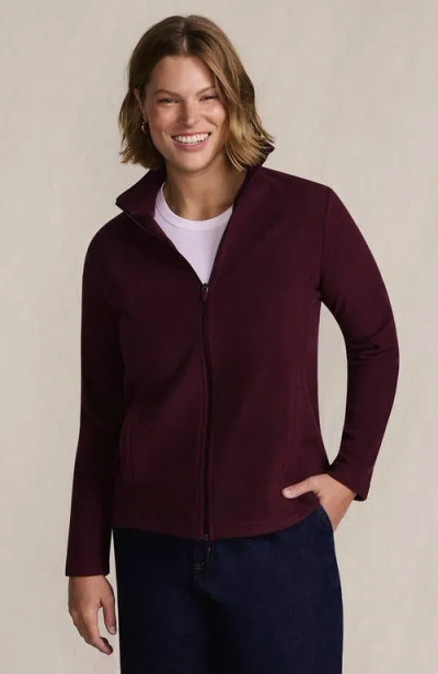 Lands' End Anyweather Fleece Full Zip Jacket In Red
