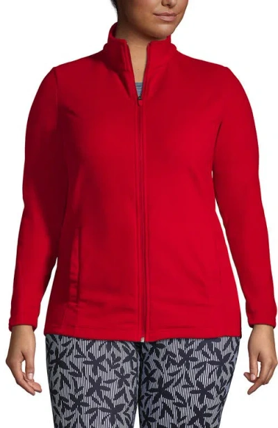 Lands' End Anyweather Fleece Full Zip Jacket In Rich Red