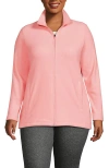 Lands' End Anyweather Fleece Quarter Zip Pullover In Sunset Coral Pink