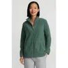 Lands' End Anyweather Fleece Full Zip Jacket In Washed Evergreen