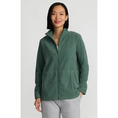 Lands' End Anyweather Fleece Full Zip Jacket In Washed Evergreen