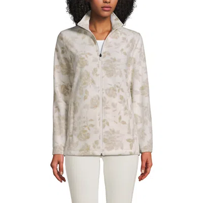 Lands' End Anyweather Fleece Full Zip Jacket In White