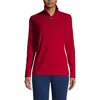 Lands' End Anyweather Fleece Quarter Zip Pullover In Red