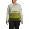 Lands' End Anyweather Fleece Quarter Zip Pullover In Multi