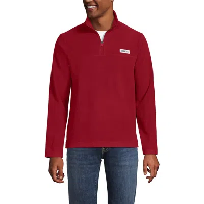 Lands' End Anyweather Fleece Quarter Zip Pullover In Red