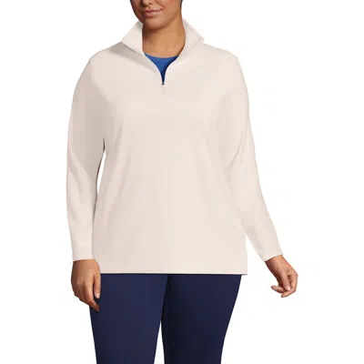 Lands' End Anyweather Fleece Quarter Zip Pullover In Neutral