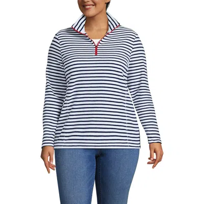 Lands' End Anyweather Fleece Quarter Zip Pullover In Multi
