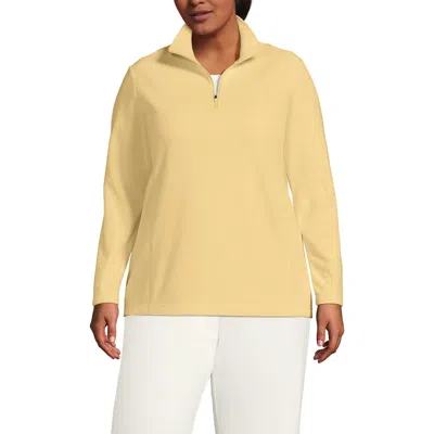 Lands' End Anyweather Fleece Quarter Zip Pullover In Yellow
