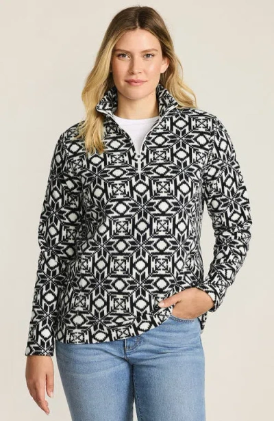 Lands' End Anyweather Fleece Quarter Zip Pullover In Black