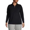 Lands' End Anyweather Fleece Quarter Zip Pullover In Black