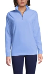 Lands' End Anyweather Fleece Quarter Zip Pullover In Blue