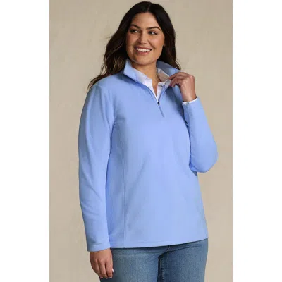 Lands' End Anyweather Fleece Quarter Zip Pullover In Blue