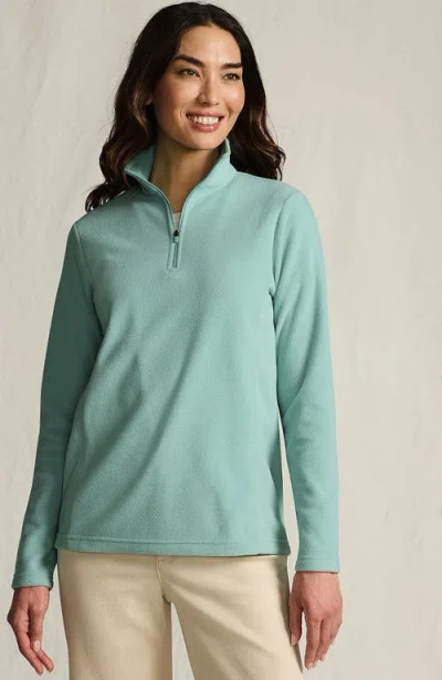Lands' End Anyweather Fleece Quarter Zip Pullover In Blue