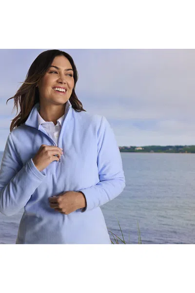 Lands' End Anyweather Fleece Quarter Zip Pullover In Blue
